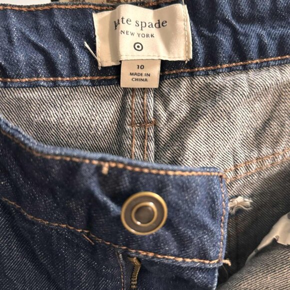 Kate Spade x Target High-Rise Straight Leg Wide Cuff Jeans Women's 10 Dark NEW - Picture 3 of 8